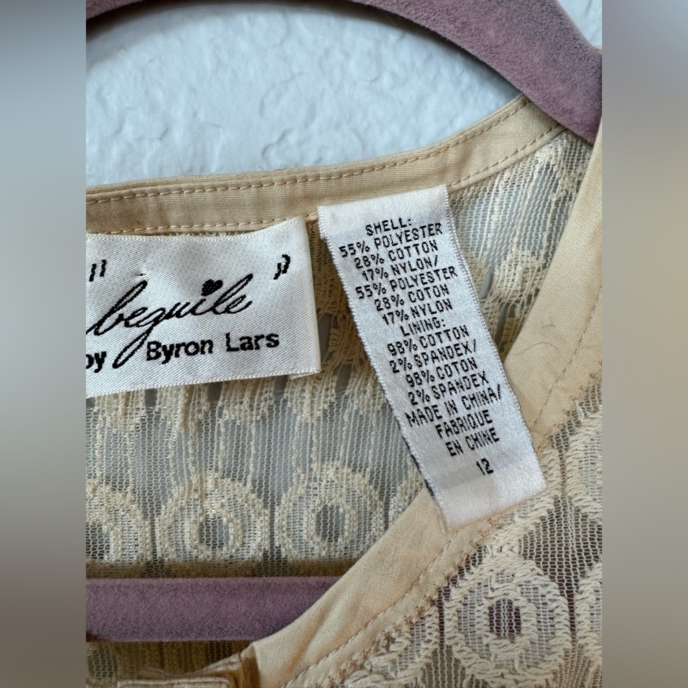 ANTHROPOLOGIE BYRON LARS BEGUILLE FLEUR DE LYS LASERCUT SHEATH DRESS LACE 12 - Picture 7 of 8